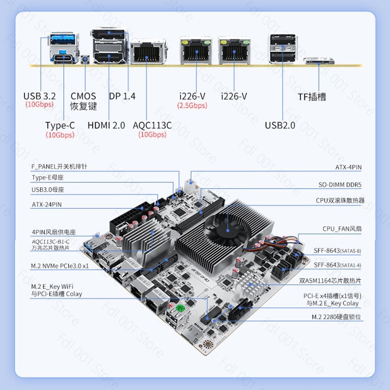N150 8 Bay 10GbE NAS Motherboa - Mini Itx Dual 2.5G Nas Motherboard review and price